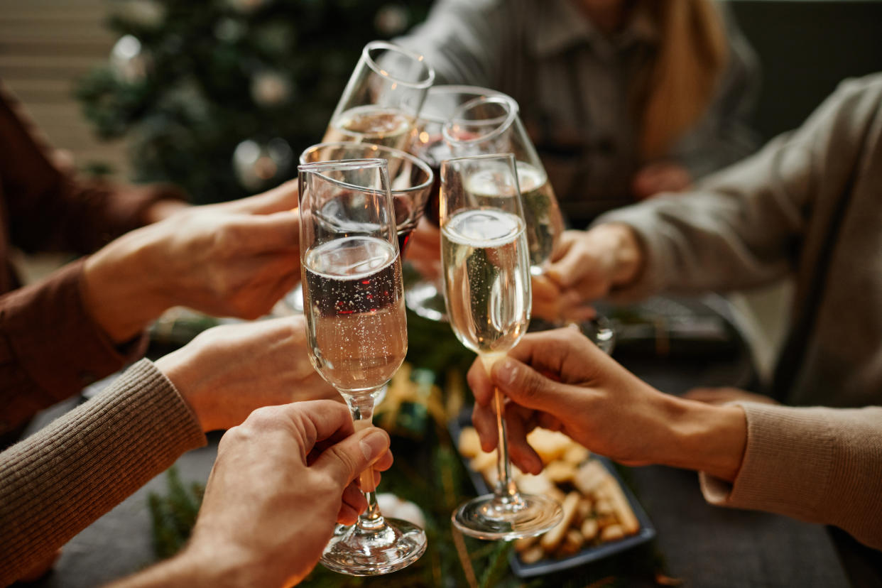Enjoying Christmas dinner with alcohol. PHOTO: Getty.