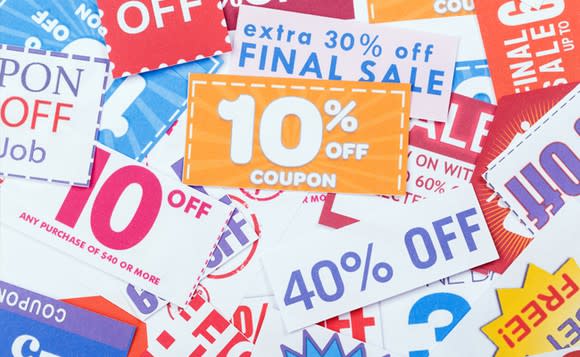 Picture of a pile of coupons.