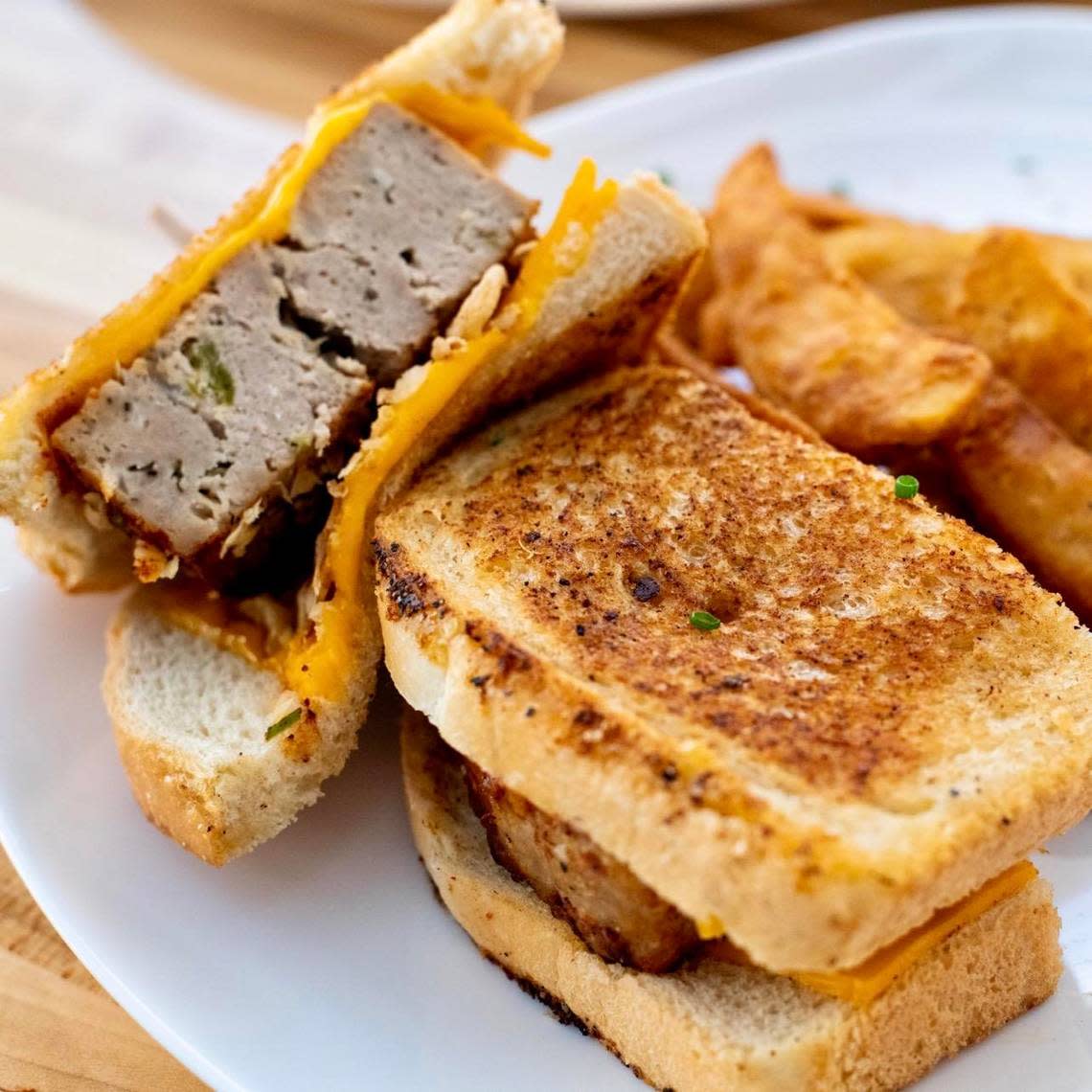 A bison meatloaf-gouda “Rocky Mountain” sandwich at Neighbor’s House Grocery.