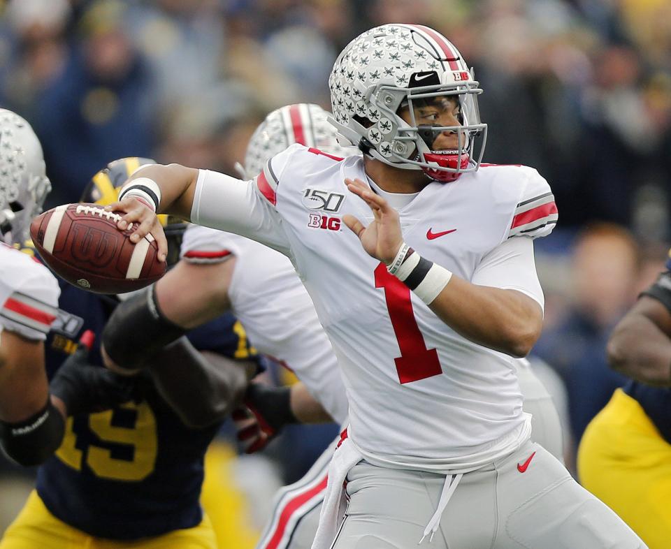 In two seasons at Ohio State, Justin Fields threw for 5,373 yards and 63 touchdowns.