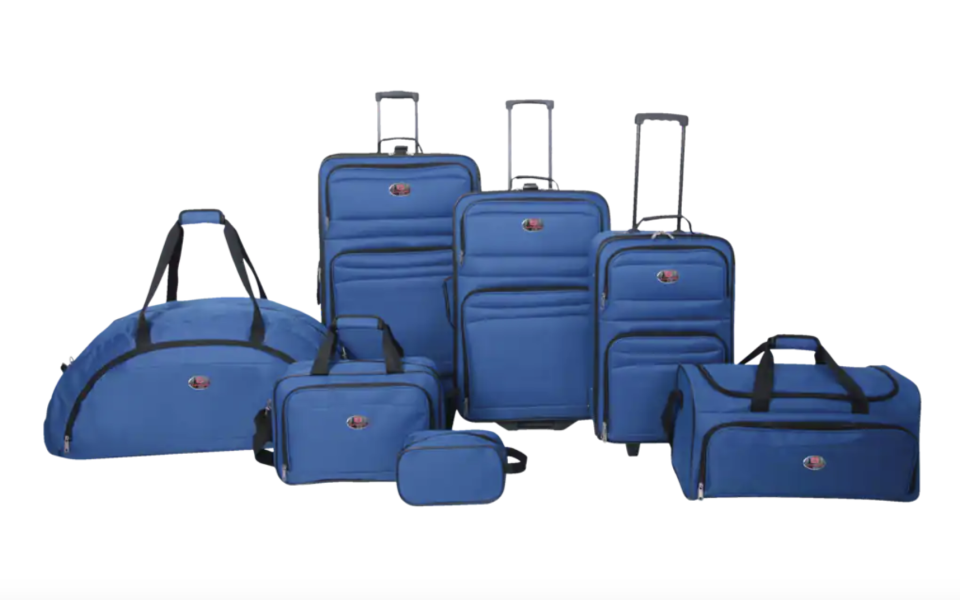 Outbound 7-Piece Softside Spinner Wheel Travel Luggage Suitcase Set w/ Duffle (Photo via Canadian Tire)