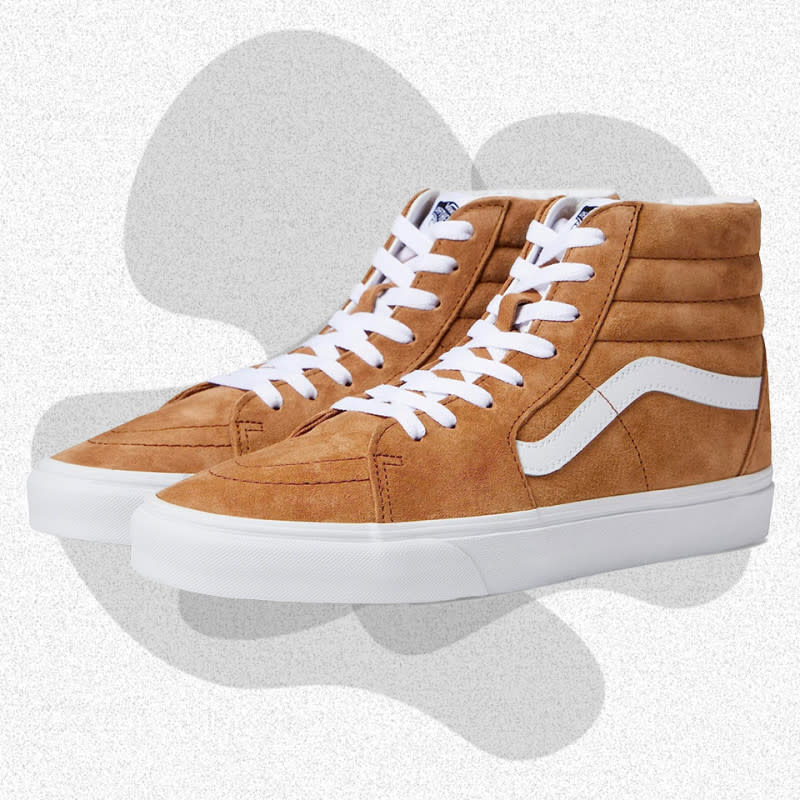 <p>Courtesy of Zappos</p><p>On occasion, high-tops make great business casual sneakers. And while there’s a case to be made for select <a href="https://howl.me/ckCUt8vUnUW" rel="nofollow noopener" target="_blank" data-ylk="slk:pairs of Jordans;elm:context_link;itc:0" class="link ">pairs of Jordans</a>, it’s too often that the sharp and loud color combos take them out of the professional conversation. Despite also sometimes having crazy prints, the Vans SK8-Hi is a compact high-top sneaker that’s usually offered in basic but versatile colors that work perfectly with the office vibe. This pair in light brown suede is a great option to wear with a fall wardrobe filled with earthy colors like brown, green, and orange. You could also color block using these and a pair of black jeans.</p><p>[$81 (was $90); <a href="https://www.tkqlhce.com/click-100769973-11554337?sid=mj-businesscasualsneakers-amastracci-0923-update&url=https%3A%2F%2Fwww.zappos.com%2Fp%2Fvans-sk8-hi-pig-suede-tobacco-brown%2Fproduct%2F7213524%2Fcolor%2F1031716" rel="nofollow noopener" target="_blank" data-ylk="slk:zappos.com;elm:context_link;itc:0" class="link ">zappos.com</a>]</p>