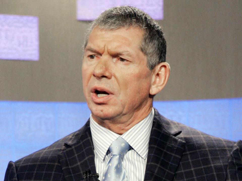 Vince McMahon headshot, as World Wrestling Entertainment chairman, photo on black