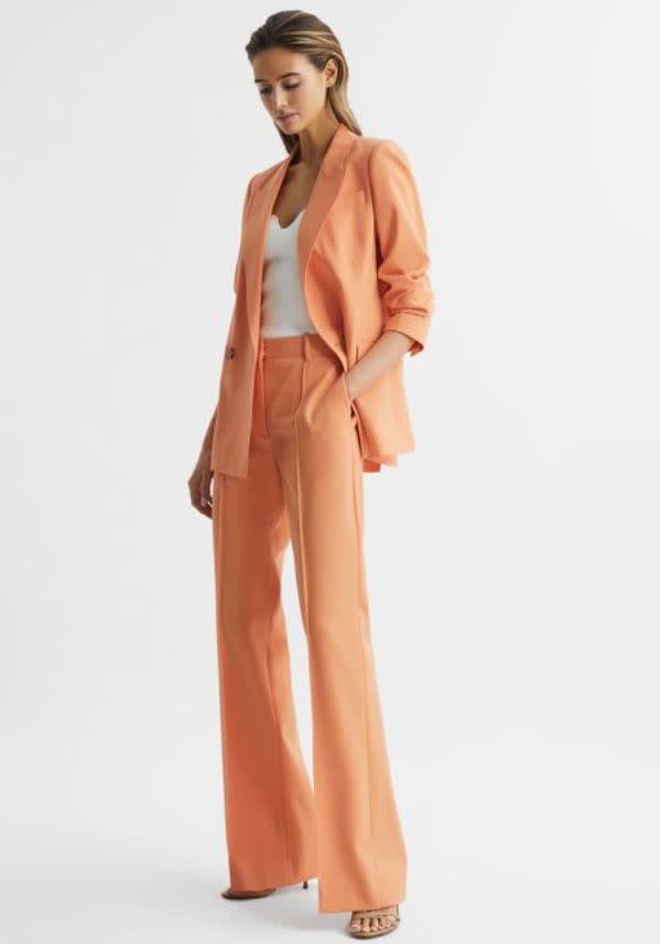 orange trousers reiss