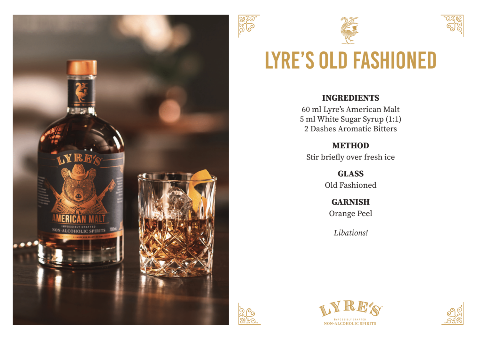 You don't have to give up drinking your Old Fashioned. Source: Supplied/Lyre's