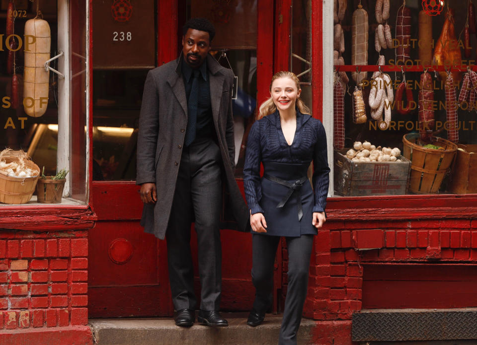 <p>Gary Carr and Chloë Grace Moretz film <em>The Ballad of Ruby Salem</em> in N.Y.C. on July 18.</p>