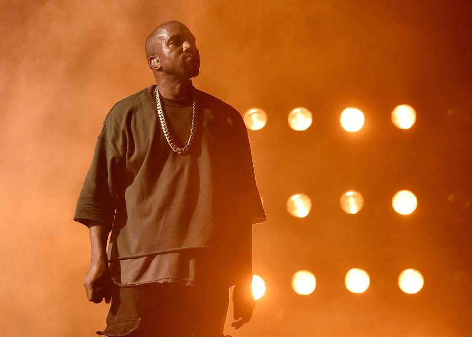 Musician Kanye West performs onstage at the 2015 iHeartRadio Music Festival at MGM Grand Garden Arena on September 18, 2015 in Las Vegas, Nevada.