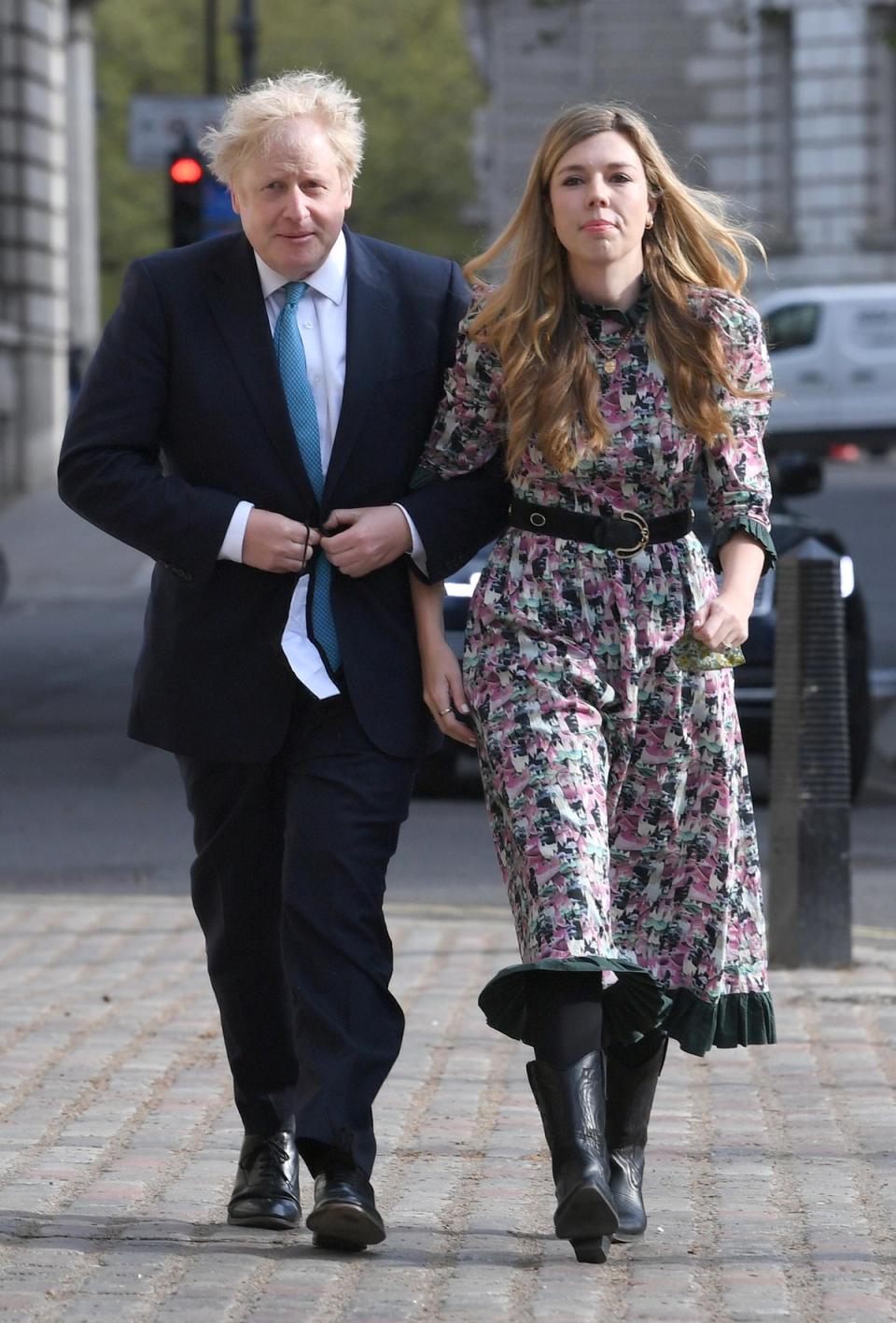 Boris Johnson with his now wife Carrie Symonds (PA)