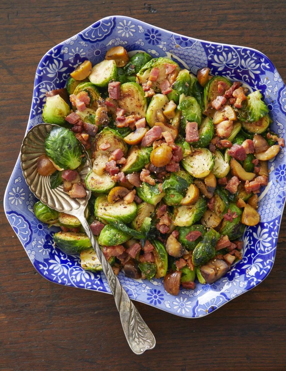 brussels sprouts with bacon lardons and chestnuts