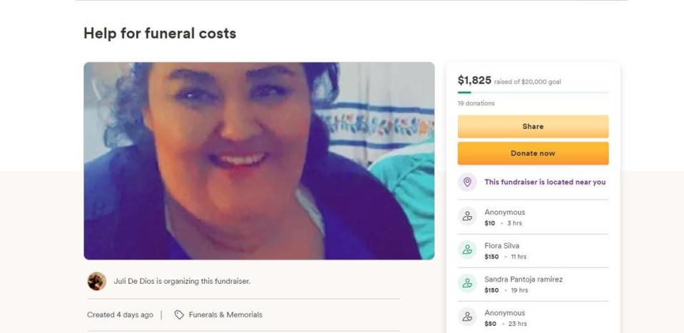 A GoFundMe was created to help with funeral expenses for Faviola Valenzuela after she died in the Franklin County jail.