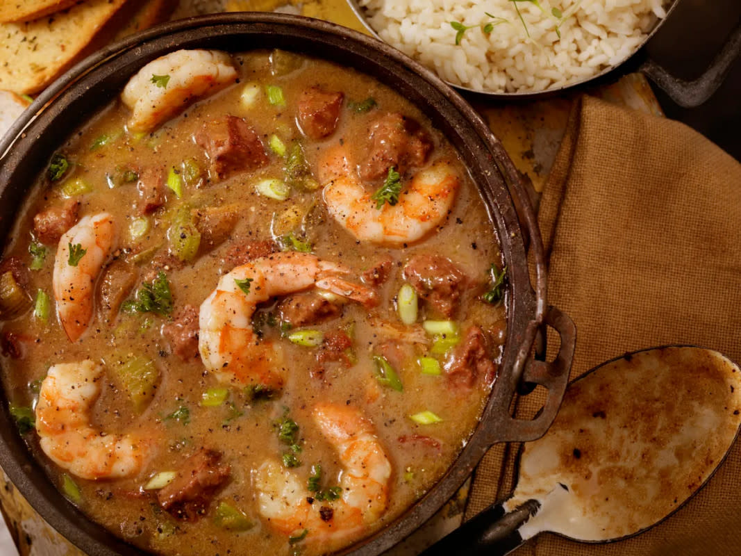 <p>iStock</p><p>A Mardi Gras and New Orleans tradition, this gumbo is packed with flavor and perfect to indulge in on Fat Tuesday!</p><p><strong>Get the recipe: <a href="https://parade.com/267050/sarahdigregorio/big-easy-bash-celebrate-mardi-gras-with-shrimp-and-sausage-gumbo/" rel="nofollow noopener" target="_blank" data-ylk="slk:Shrimp and Sausage Gumbo;elm:context_link;itc:0;sec:content-canvas" class="link rapid-noclick-resp">Shrimp and Sausage Gumbo</a></strong></p>