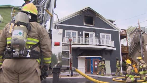Firefighters had the fire at the Chester Playhouse under control by 5:30 p.m. Friday. (CBC - image credit)