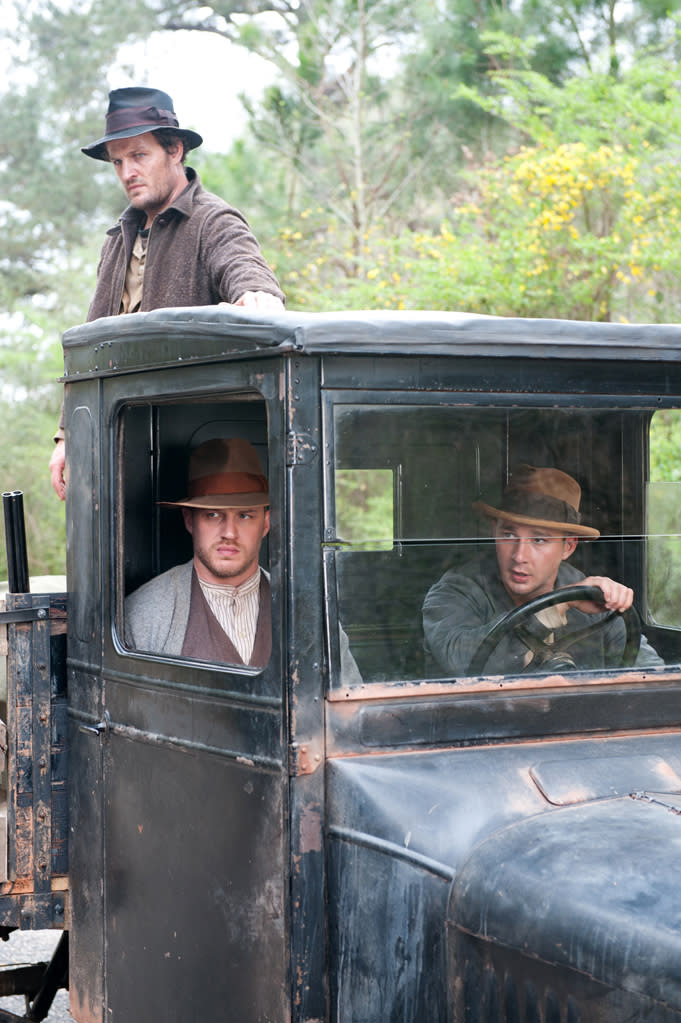 Tom Hardy and Shia LaBeouf inTom Hardy in The Weinstein Company's "Lawless" - 2012