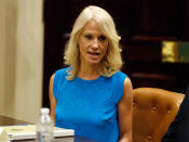 Mehr erhält Kellyanne Conway: Die 50-Jährige war zunächst als Donald Trumps Wahlkampfmanagerin tätig. Jetzt ist sie die Beraterin des US-Präsidenten. Dafür erhält sie jährlich 180.000 Dollar. (Bild-Copyright: Alex Brandon/AP Photo)