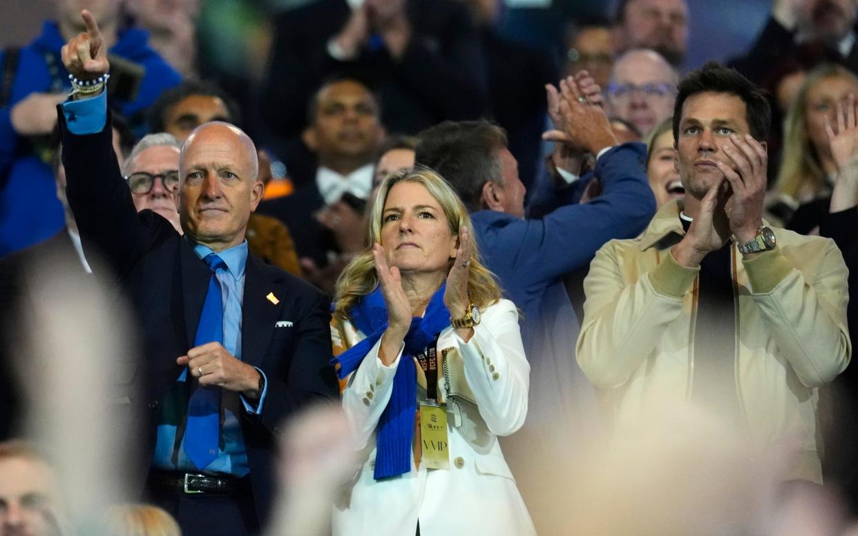 Birmingham City chairman Tom Wagner with wife Cindy Wagner and Birmingham City co-owner Tom Brady