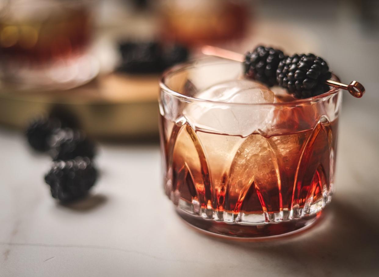 Peanut butter whiskey and Chambord make up this PB&J cocktail, created by Cara Campbell, a Canadian food blogger. (Photo: The Gourmet Bon Vivant)