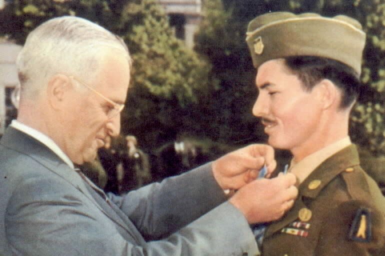 President Harry Truman awards the Medal of Honor to conscientious objector Desmond T. Doss on October 12, 1945. File Photo courtesy the U.S. government