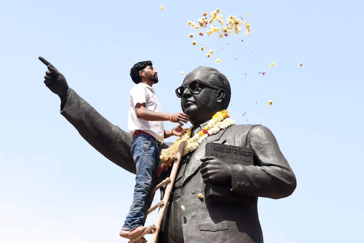 A statue of India’s social reformer BR Ambedkar in Amritsar  (Getty)