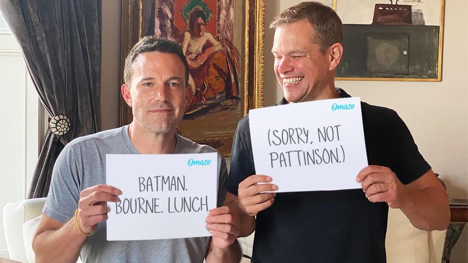 Ben Affleck and Matt Damon are offering the chance to have lunch with them. (Credit: Omaze)