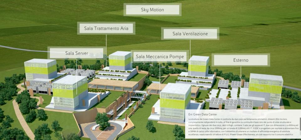 <p>Ci sono sei torri, ognuna con una specifica funzione. I calcoli servono a scoprire nuovi giacimenti e a migliorare l’estrazione in quelli già esistenti. (foto:ENI) </p>