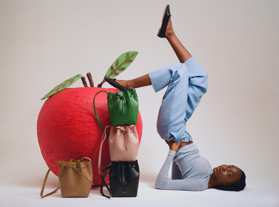 Mansur Gavriel dropped its apple leather bag. 