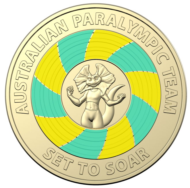 Woolworths Paralympic collectable green and gold coin. Source: Woolworths.