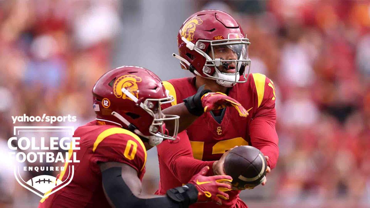 USC's Caleb Williams & Marshawn Lloyd connect for innovative play