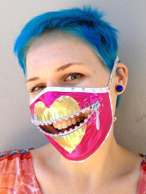 burning man zipper face mask