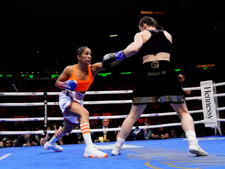 Serrano hurt Taylor with body shots and short right hooks in the first four rounds (AP)