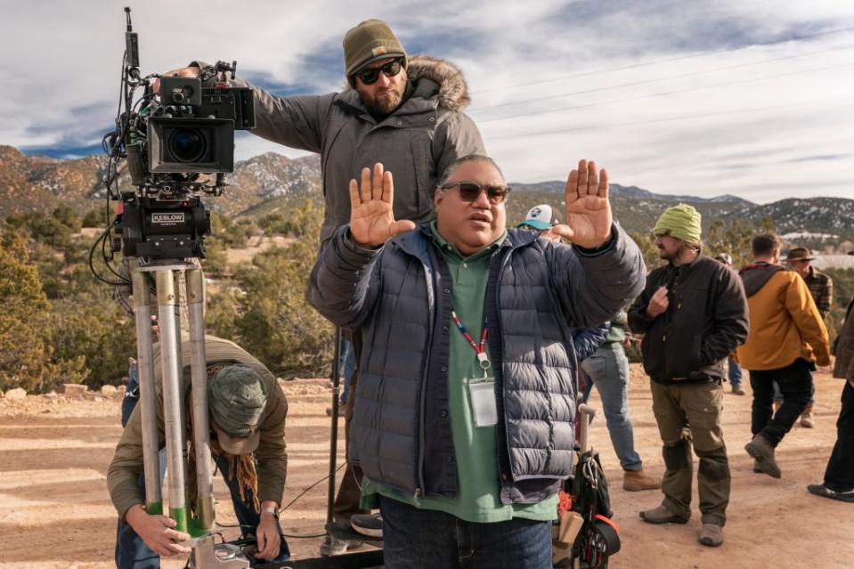 BTS, Director Chris Eyre - Dark Winds _ Season 2, Episode 1 - Photo Credit: Michael Moriatis/AMC