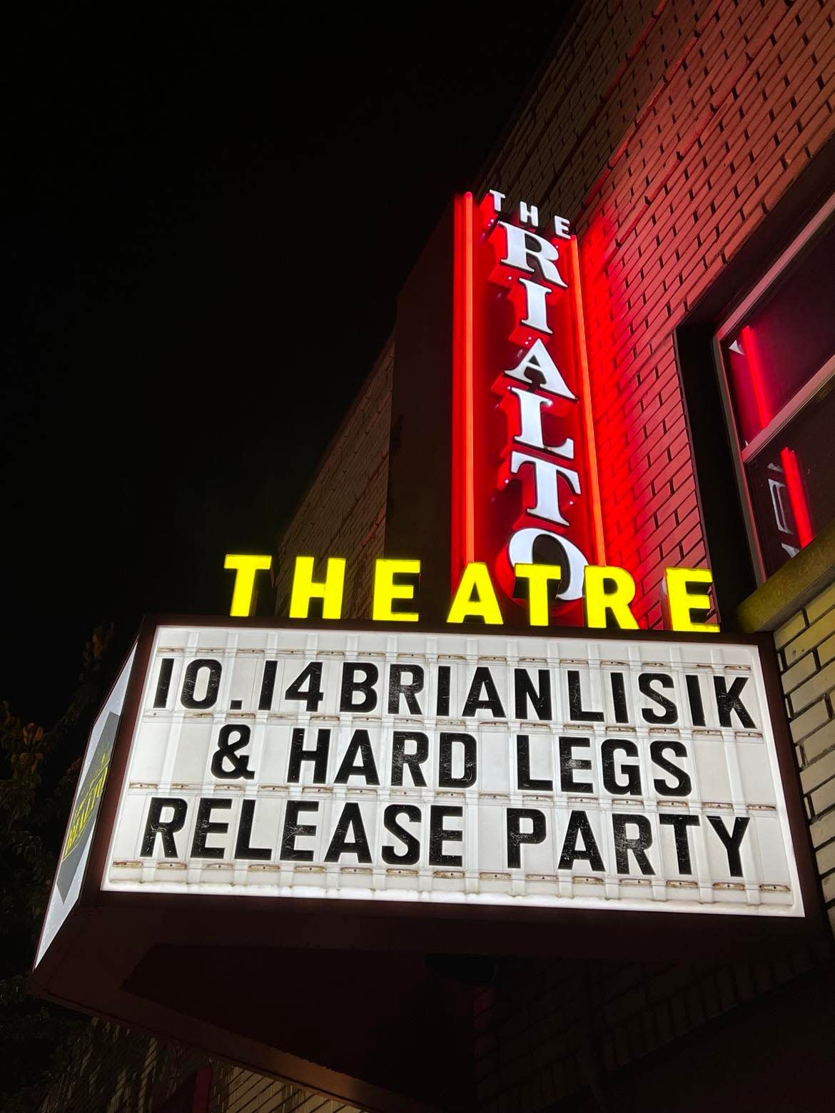 Northeast Ohio indie rock artist Brian Lisik and his band Hard Legs played songs from their new album at an October release party at the Rialto Theatre in Akron.