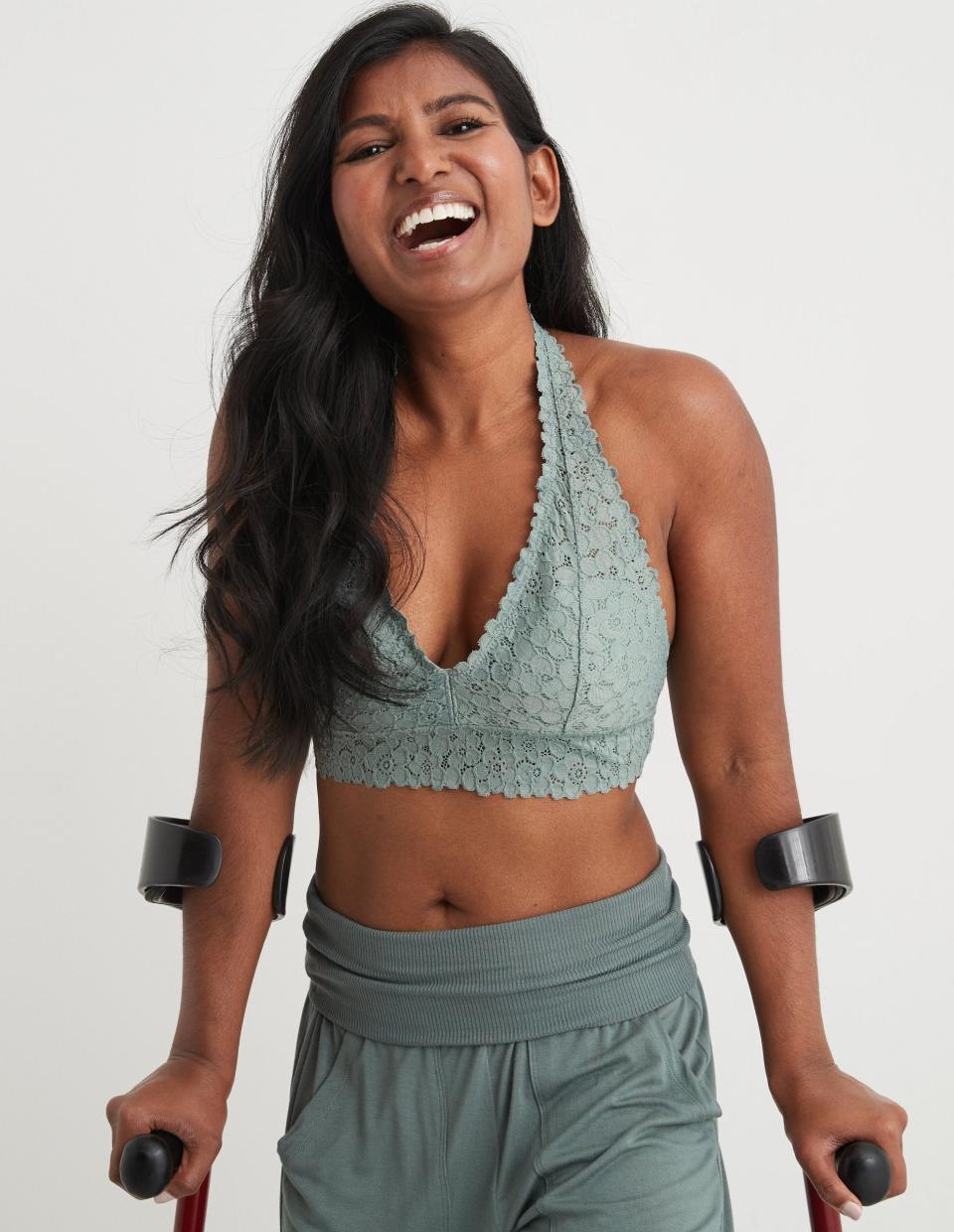 It's comfy enough to layer up while you lounge around the house.<br /><br /><strong>Promising review:</strong> "It fits great on my chest and is very comfortable to wear! Would recommend!" &mdash;<a href="https://www.ae.com/us/en/p/aerie/bralettes/halter-bralettes/aerie-lace-padded-halter-bralette/1697_3012_353" target="_blank" rel="noopener noreferrer">ALICE</a><br /><br /><strong>Get it from Aerie for <a href="https://www.ae.com/us/en/p/aerie/bralettes/halter-bralettes/aerie-lace-padded-halter-bralette/1697_3012_353" target="_blank" rel="noopener noreferrer">$20.97</a> (available in six colors, and sizes 2XS&ndash;2XL).</strong>