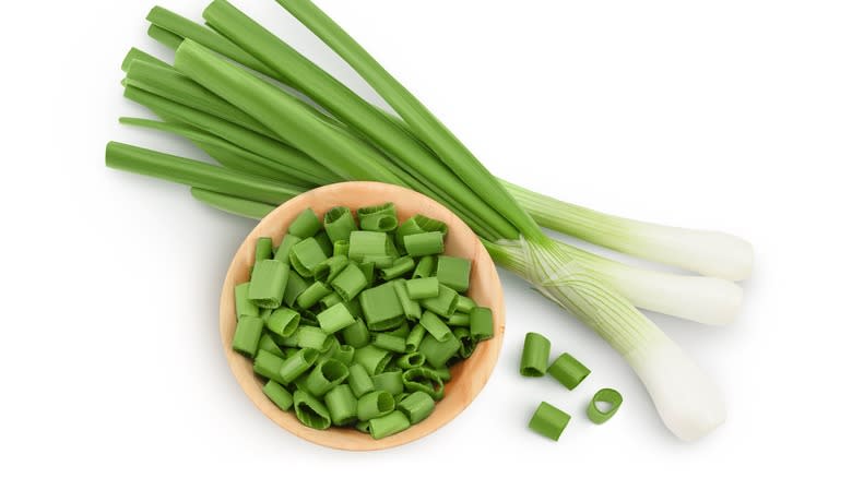 Green onions whole and sliced