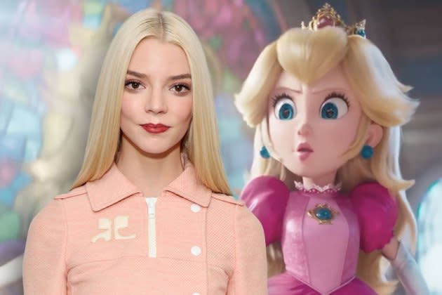 Anya Taylor-Joy dresses up as Princess Peach at 'Super Mario Bros