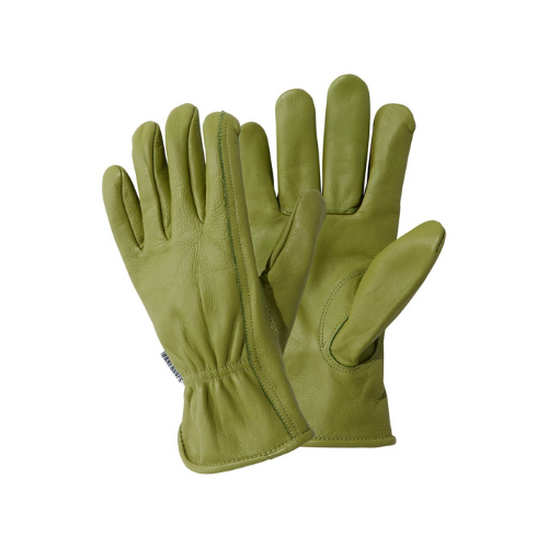 green L.L. Bean Gardening gloves against white background