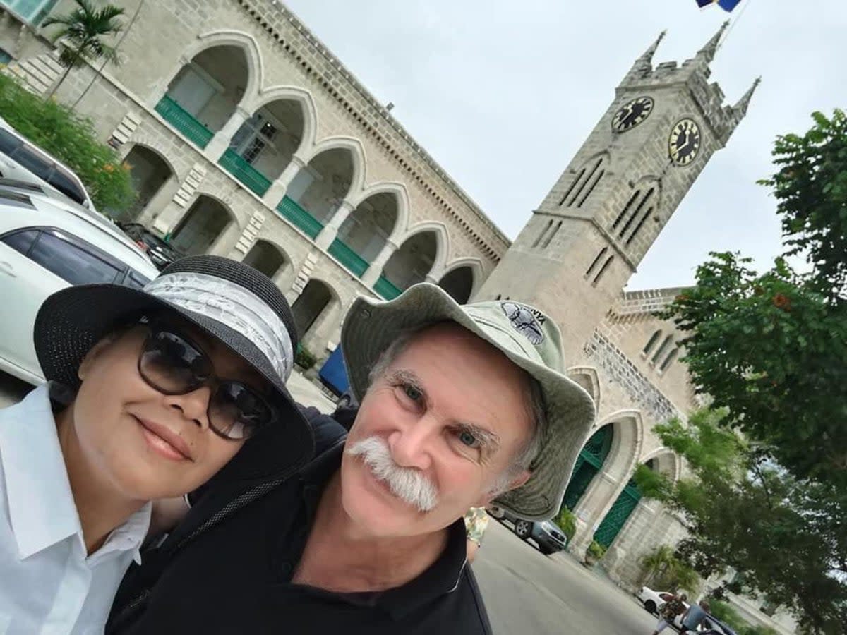 Retired British geologist Jim Fitton, right, and his wife Sarijah Fitton (Family handout/PA)