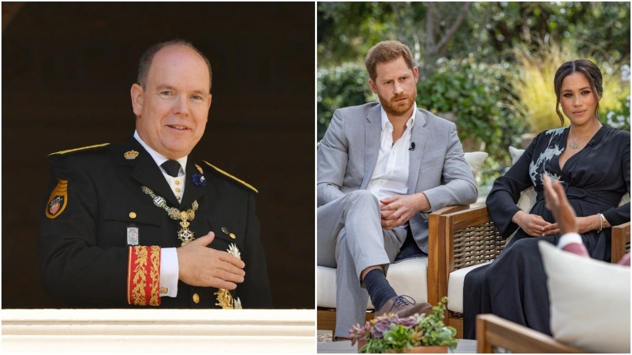 Prince Albert II of Monaco attends Monaco National Day Celebrations in 2018 and "Oprah With Meghan And Harry: A CBS Primetime Special"