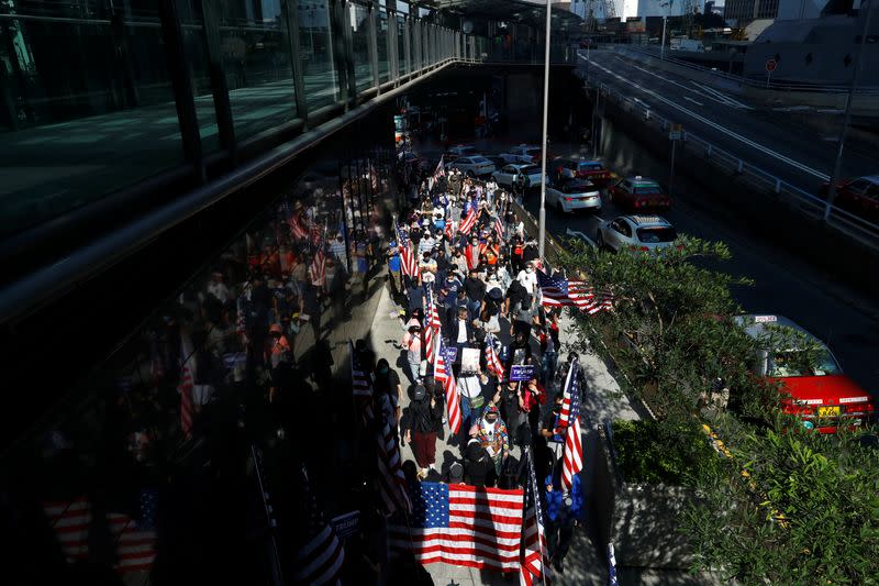 "March of Gratitude to the US" event in Hong Kong