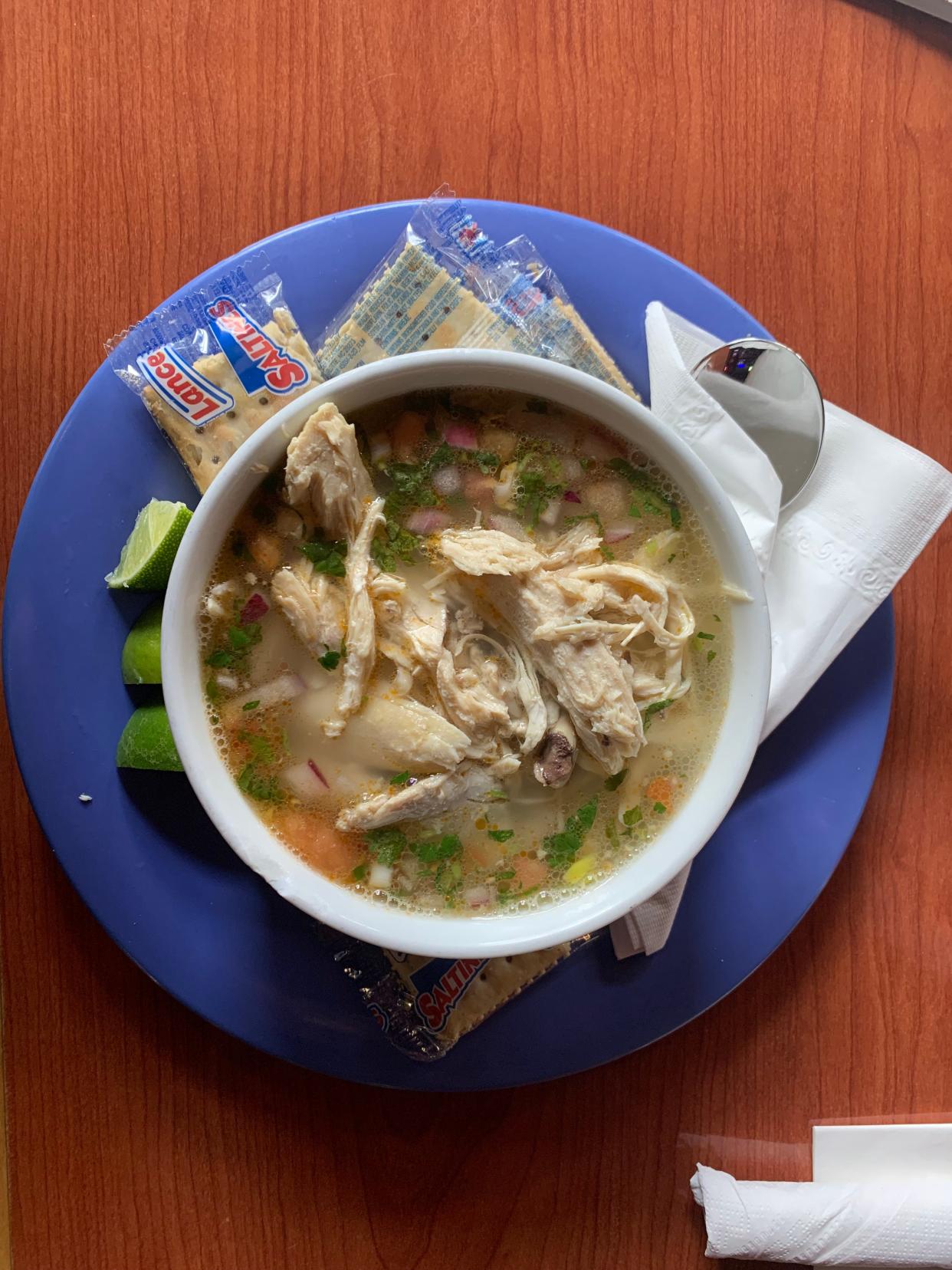 The chicken soup from Taqueria Mercado, Downtown.