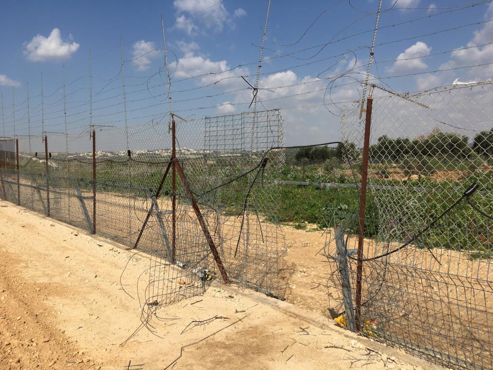 Uriel Heilman's home is close to the border fence, here with a big gap in 2021, between Israel and the West Bank. He writes, "On my frequent bicycle rides in the area, I often encounter Palestinians who have slipped through these gaps as part of their daily commute to jobs in Israel in fields such as agriculture and construction. I know that for the most part they’re just trying to make a living, and we’ve exchanged limited, mutually respectful greetings."