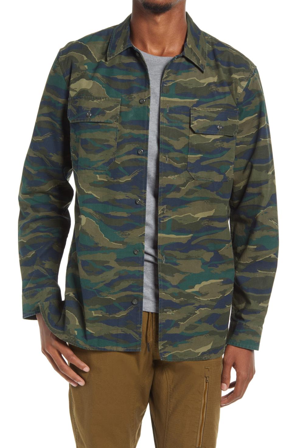 Camo Button-Up Utility Shirt