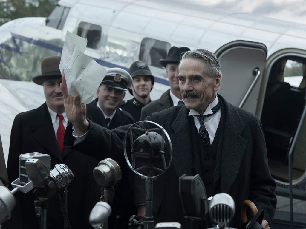 Appeasement in our time: Jeremy Irons as Neville Chamberlain in Netflix’s ‘Munich: The Edge of War’  (Netflix)