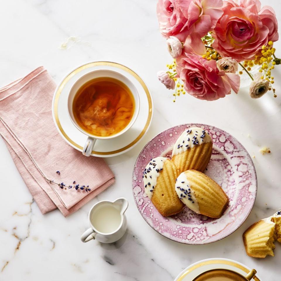 <p>They might look fancy, but these lavender-infused madeleines are super simple. Whip them up to treat someone special (hint: they're perfect for Mother's Day).</p><p><em><a href="https://www.goodhousekeeping.com/food-recipes/dessert/a27274891/white-chocolate-and-lavender-madeleines-recipe/" rel="nofollow noopener" target="_blank" data-ylk="slk:Get the recipe for White Chocolate and Lavender Madeleines »;elm:context_link;itc:0;sec:content-canvas" class="link ">Get the recipe for White Chocolate and Lavender Madeleines »</a></em></p>