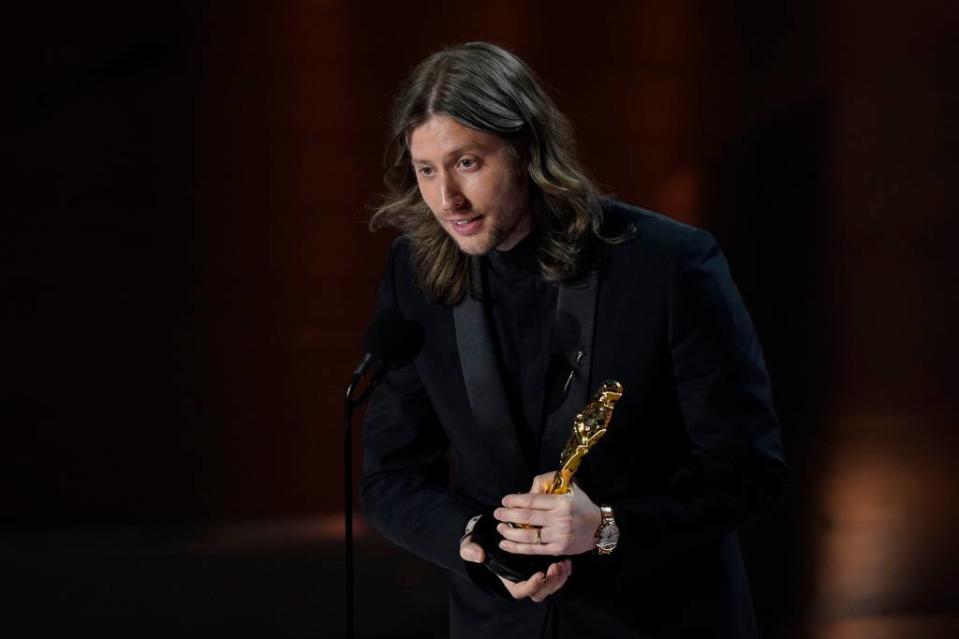 Ludwig Göransson accepted the award for best original score for “Oppenheimer” during the 96th Oscars. Jack Gruber / USA TODAY NETWORK