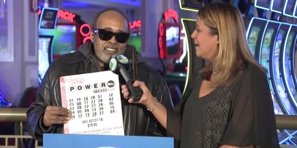 Robert Bailey, 67 speaks to a CBS reporter about his lottery win.