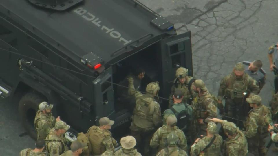 Cavalcante placed in a police van after being captured Wednesday.  / Credit: CBS Philadelphia