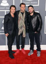 (L-R) Axwell, Sebastian Ingrosso, and Steve Angello of Swedish House Mafia arrive at the 55th Annual Grammy Awards at the Staples Center in Los Angeles, CA on February 10, 2013.