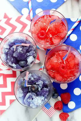 Red And Blue Spiked Snow Cones