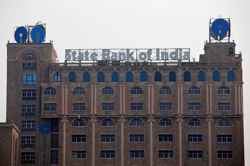 FILE PHOTO: The State Bank of India (SBI) office building is pictured in Kolkata