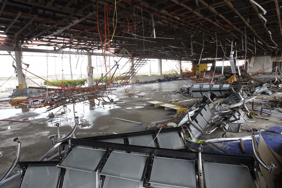 The damaged area of an airport is seen after super Typhoon Haiyan battered Tacloban city